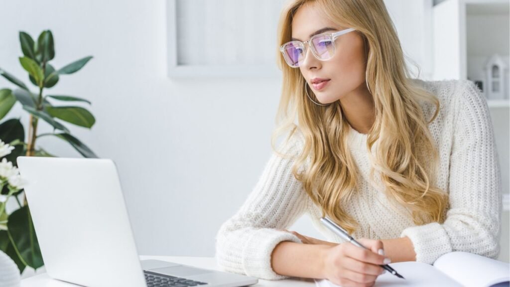 Woman Working on Laptop MSN