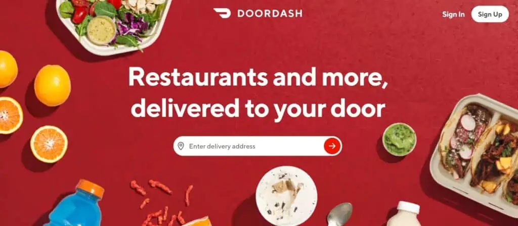 DoorDash Homepage