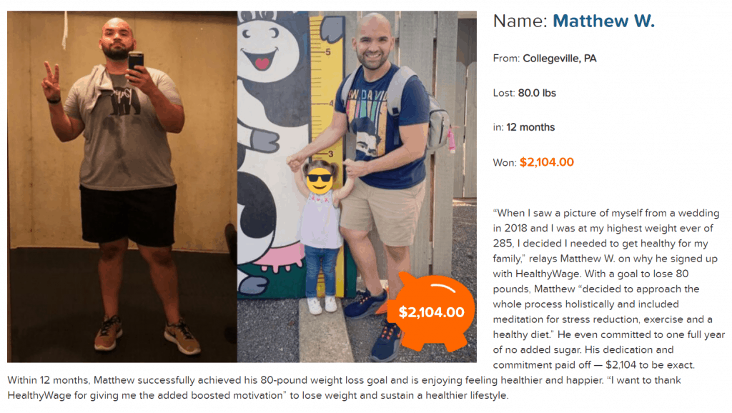 HealthyWage Winner Matthew